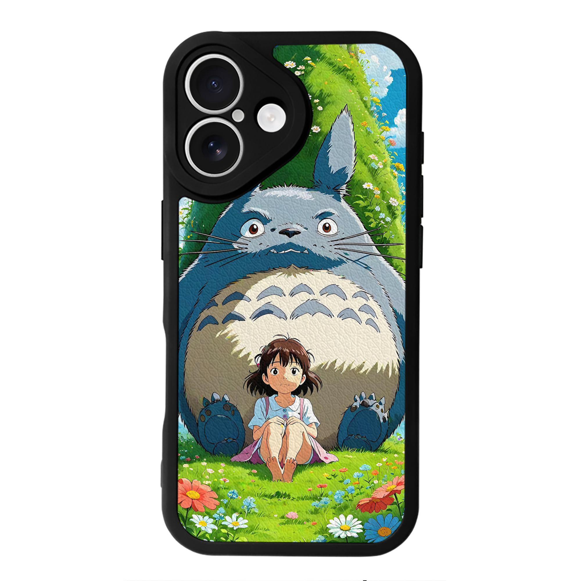 となりのトトロ 草壁メイ 草壁サツキ My Neighbor Totoro Satsuki Kusakabe Mei Kusakabe 【iPhone 16シリーズ対応】シリコンスマホケース（レザー調） 材質：シリコン